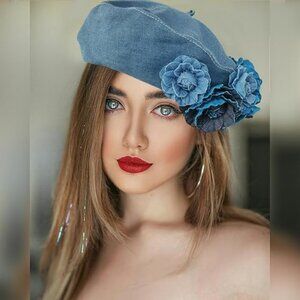 Denim Beret Hat Unique Style !! Brand‎ New Adjustable